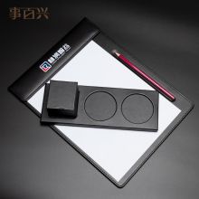 事百兴 A4会议夹垫板皮质磁性书写板水杯托垫子笔槽 定logo 