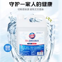 净佰俐 75%酒精消毒液5L/桶 酒精喷雾液体乙醇消毒液车间杀菌（新老包装随机）