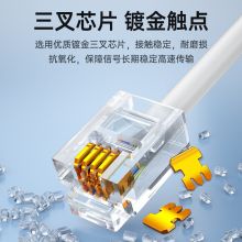 山泽 4芯多股6P4C纯铜语音跳线电话线带水晶头 座机延长线连接线 10米 DH-4010L