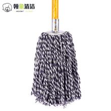 领象 木杆拖把棉线大堂老式墩布尘推拖布工厂物业吸水拖把 蓝白圆头