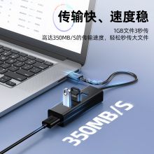 优越者 USB分线器3.0高速4口拓展坞HUB集线器 0.6米Y-3089GBK