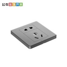 公牛 开关面板装饰插座G07系列星空灰大功率热水器空调插座 二孔10A+三孔16A