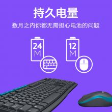 罗技(Logitech)MK275 无线键鼠套装 带无线2.4G接收器 黑蓝色
