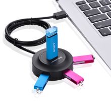 绿联 分线器4口转换接头一拖四usb-c扩展HUB集线器带电源供电口 黑色USB2.0 1.5米