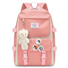 第九城 双肩包卡通印花书包四件套帆布背包中小学生书包 VD1BV33884J 粉色