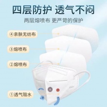 海氏海诺 KN95高颜值口罩一次性3d立体口罩独立四层防尘 10只/盒