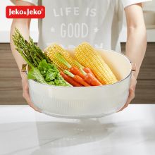 捷扣 洗菜盆沥水篮子厨房家用塑料盆洗水果盘 大号白色
