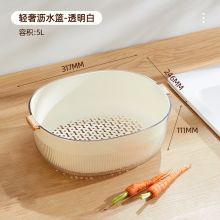 捷扣 洗菜盆沥水篮子厨房家用塑料盆洗水果盘 大号白色