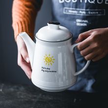 流彗 酱油壶陶瓷油壶大号油罐带盖 油壶(太阳款)单个400ML