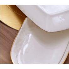 贝玉 骨瓷创意毛巾碟子家用陶瓷盘子调料酱油碟日式餐具小味碟骨碟 黄金爱丽丝16*9cm