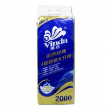 维达 V4073-A 有芯卫生卷纸蓝色经典 200g*4层*10卷*6提