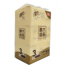 清风抽纸（BR38SC3）3包/提 200抽 面巾纸 双层小号原木纯品