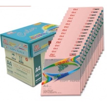 旗舰 A4复印纸80g 100张 浅粉色/大红色