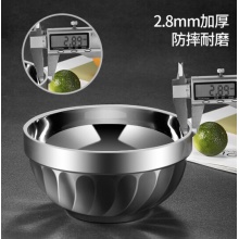 美厨 304不锈钢碗13CM 汤碗餐具面碗 双层隔热 MCWA-095