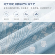 罗莱 全棉斜纹四件套 纯棉亲肤床单被套 双人 铃兰梦 1.8米床 220*250cm