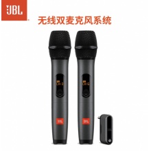 JBL WIRELESSMICROPHONE无线双麦克风话筒UHF双声道发射器发货 黑色 官方标配
