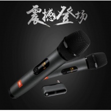 JBL WIRELESSMICROPHONE无线双麦克风话筒UHF双声道发射器发货 黑色 官方标配