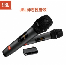 JBL WIRELESSMICROPHONE无线双麦克风话筒UHF双声道发射器发货 黑色 官方标配