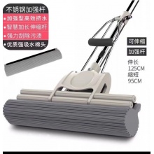 拖把 滚轮式挤水胶棉拖把 共2个头 