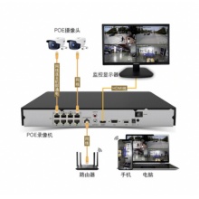 海康威视 硬盘录像机俩盘区 含8T监控硬盘2块 DS-7808N-K2(D)
