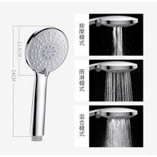 增压花洒喷头 淋浴头加压洗澡手持单头浴室冲凉花晒喷淋雨莲蓬头花酒 花洒单喷头 银色款