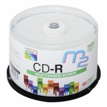 麦克赛尔(maxell)CD-R光盘 M2系列刻录光盘48速700M  可打印 50片
