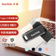 闪迪(SanDisk)128GB Type-C USB3.2双接口U盘DDC3黑色 读速高达400MB/s SDDDC3-128G-Z46P