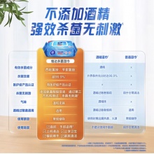 维达 湿巾湿纸巾杀菌湿巾纸80片 清洁无刺激卫生湿巾 细菌杀灭率99.9%