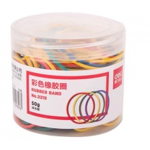 得力(deli)50g彩色弹力橡胶圈3219 单盒装