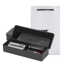 凌美(LAMY)钢笔 safari狩猎系列金属套盒 亮黑色F尖 (含吸墨器+墨胆+笔套)