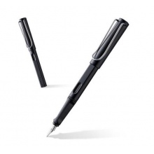 凌美(LAMY)钢笔 safari狩猎系列金属套盒 亮黑色F尖 (含吸墨器+墨胆+笔套)