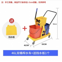 白云清洁 手压式榨水车双桶免手洗拖把挤水车商用 AF08073（46L）