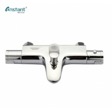 康斯拓普 恒温混水阀冷热太阳能自动调温阀控温淋浴混合阀暗装花洒龙头家用 WG003 全铜配置（上出水口4分）