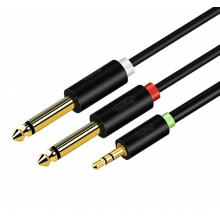 晶华 3.5mm转6.5mm（6.35）一分二音频线 5米 A152I