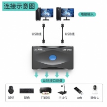 迈拓维矩 usb打印机共享器 USB3.0共享器2进4出 MT-SW324