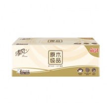 清风 原木纯品盒装面巾纸2层 200抽/盒 3盒/提 B338C3N