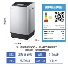 美的 波轮洗衣机全自动 55V35 5.5公斤 迷你小型 随心洗系列 MB55V35E