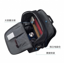 SWICKY瑞驰 双肩包背包大容量电脑包出差包USb充电 黑色 88089