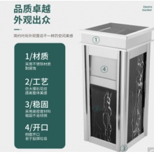 亿丽佳 不锈钢烟灰缸酒店大堂垃圾桶立式宾馆带内桶电梯口垃圾桶果皮箱灭烟桶（不锈钢侧开黑白仿大理石花纹）