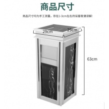 亿丽佳 不锈钢烟灰缸酒店大堂垃圾桶立式宾馆带内桶电梯口垃圾桶果皮箱灭烟桶（不锈钢侧开黑白仿大理石花纹）