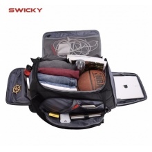 SWICKY瑞驰 旅行包户外手提包多功能双肩背包黑色 可手提可双肩干湿分离 66001