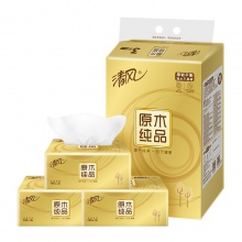 清风 抽纸 150抽一提三包 48/箱