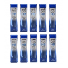三菱（Uni）0.5mm纳米自动铅芯不易断HB活动铅笔芯202ND 10支装 
