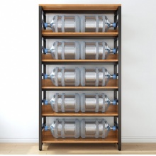 书架落地书简易收纳架铁艺多层家用钢木储物货架实木置物架 三面围栏款六层160*30*186