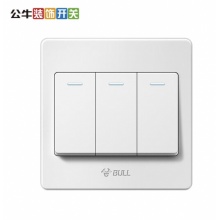 公牛 开关面板装饰插座 G06系列 三开单控开关 三位3开单控面板 白