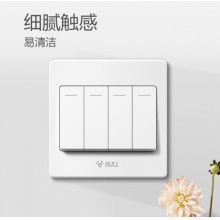 公牛 开关面板装饰插座G06系列 四开单控4联单控 白