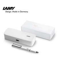 凌美(LAMY)狩猎系列黑白款钢笔套装 白杆黑夹EF尖0.5mm