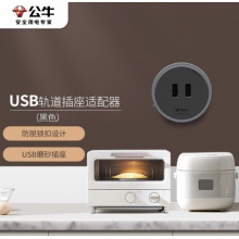 公牛 轨道插座 插线板 插排 2USB口适配器 GN-GSU 黑色