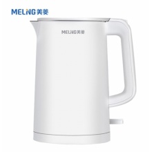 美菱 电水壶烧水壶 304不锈钢全钢家用1.8L双层热水壶 MH-201A-W