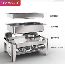 乐创 布菲炉商用自助餐炉 翻盖加厚不锈钢长方形 可视款 723AKS-1